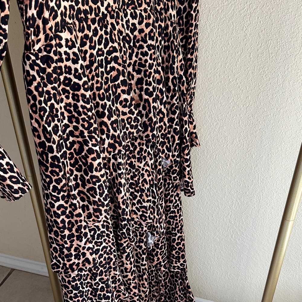 Tiered Ruffle Leopard Print High/Low Maxi Dress - Picture 5 of 9